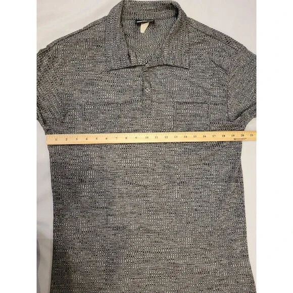 Vintage Odo Mens Polo Shirt Fits Medium Silver Black Shiny Disco Club Party - Picture 7 of 10